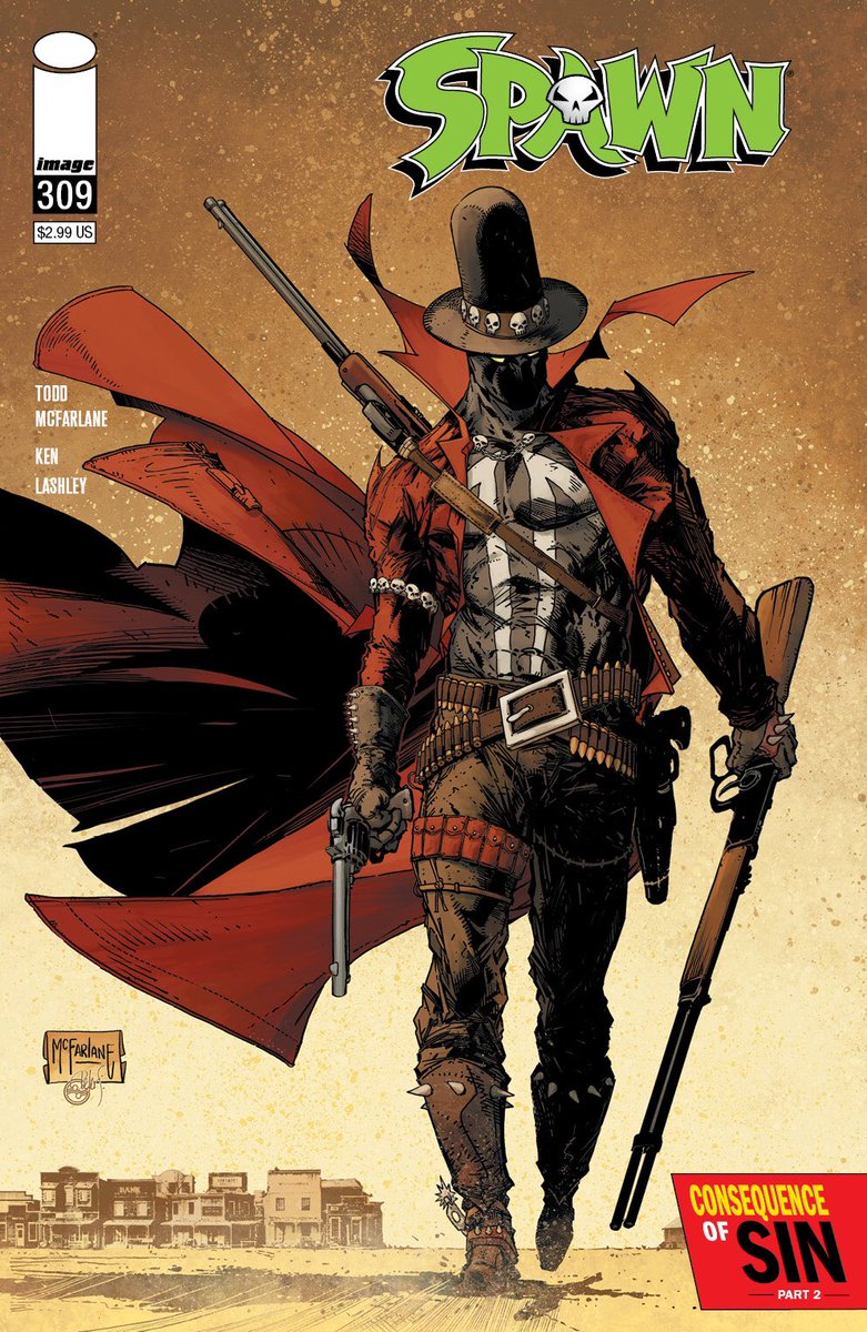 PCLeftovers's tweet photo. Do I need to start reading #Spawn again???  This cover to #309 has me super intrigued. https://t.co/3lNi6V1MUv
