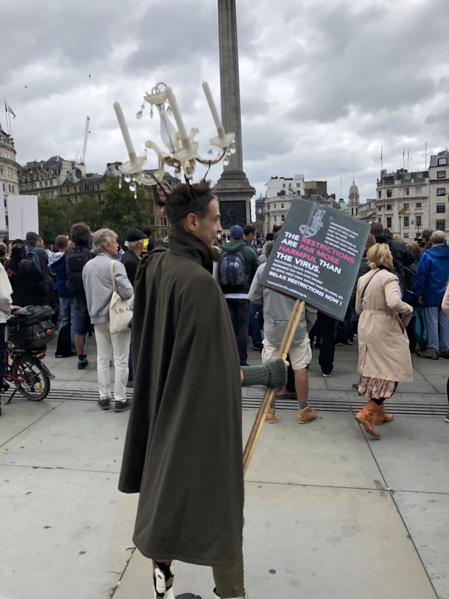 Very broad range of people and groups from across the conspiracy theory scene and a worryingly large number of Q signs and banners.