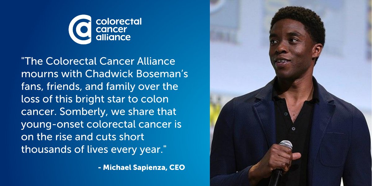 CCAlliance's tweet photo. Even superheroes get colorectal cancer. 

Learn about how this disease affects more and more young people: https://t.co/zfF2jIpkoh

#NeverTooYoung #CRC #RIPChadwickBoseman #ChadwickForever https://t.co/woME9hvxgc
