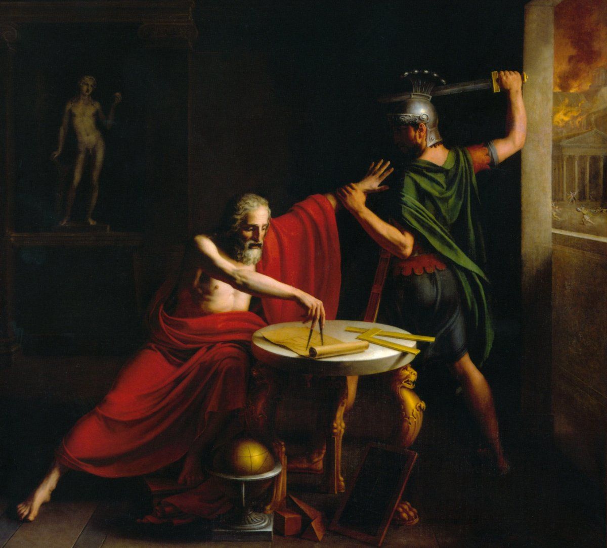 fermatslibrary's tweet photo. Archimedes' last words were "Do not disturb my circles", a reference to the circles in the mathematical drawing that he was studying before being killed by a Roman soldier. https://t.co/oIjNMiPNfo