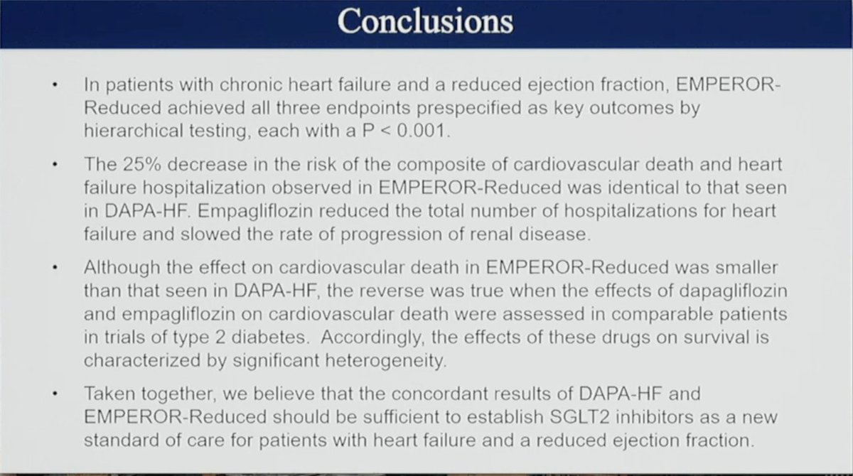 Dr Martha Gulati Pa Twitter Conclusion Of Emperor Reduced Esccongress 25 Decrease In Composite Cv Deaths Hf Was Identical To Seen In Dapa Hf Should Be Standard Of Care In Treatment Of Hfref Patients