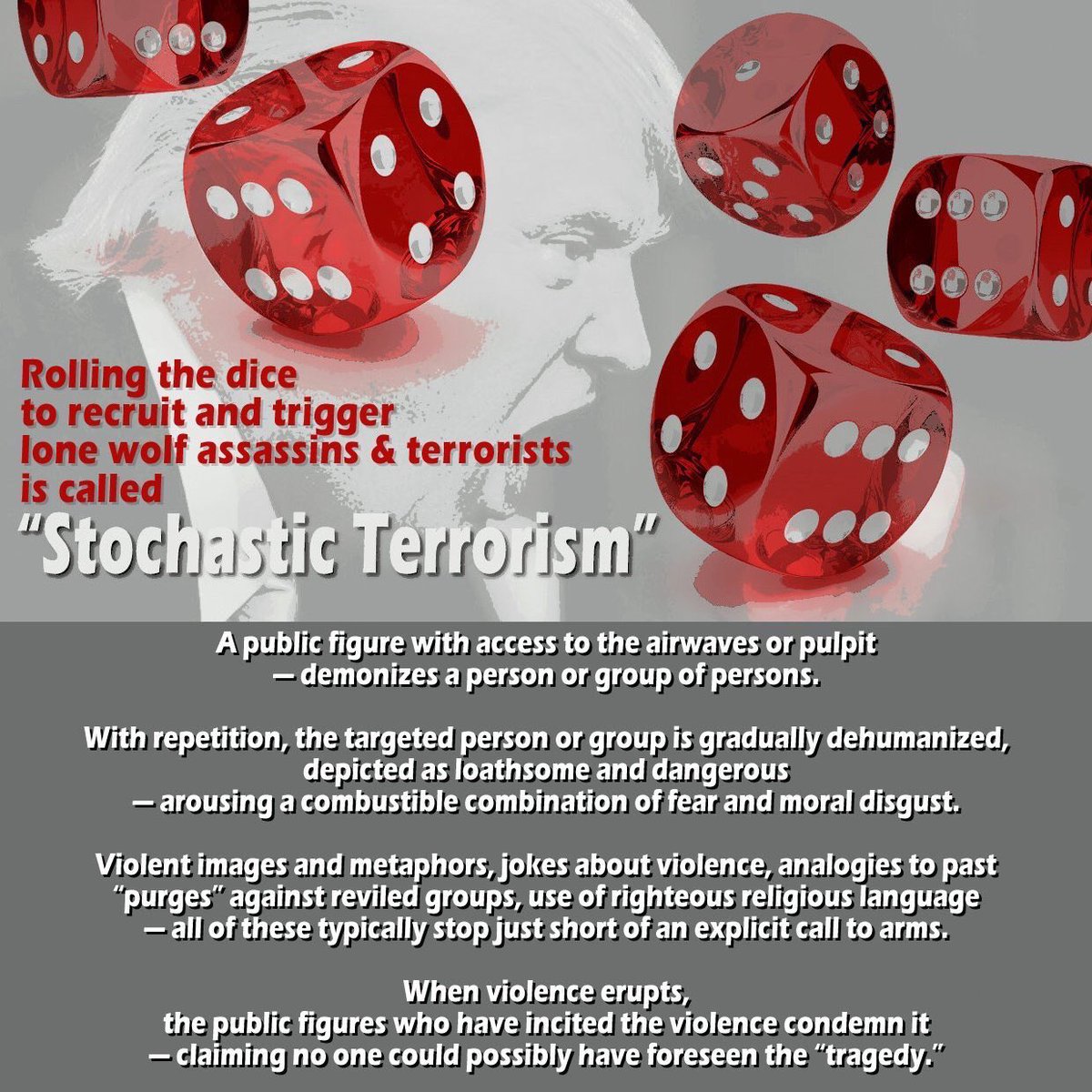 “Stochastic terrorism is the new norm—we’ve seen the party shrug at the MAGA bomber, the El Paso shooter and now the Kenosha killer. We’ve seen the President exchange love letters with dictators, defend wife beaters, endorse pedophiles, and hail the success of QAnon candidates.”