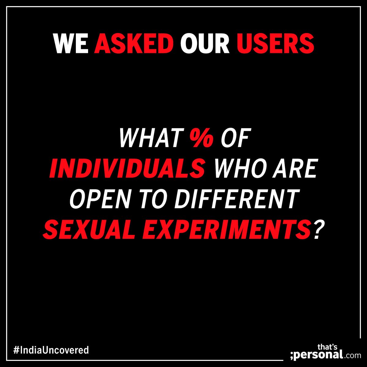 thtspersonal's tweet photo. What % of individuals who are open to different sexual experiments?
.
.To read the full research report 4 click here - https://t.co/QDyyk1hXGC

#ResearchReport #indiauncovered #sextoys https://t.co/Rydzxixr6P