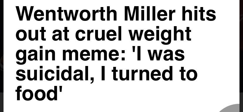 The “Prison Break” star...Wentworth Miller (Michael Schofield)...was essentially retired when the internet stole the peace he was trying to find. Just seeing the image of himself as a meme, and the jokes...and how people “piled on”...He admitted that it made him suicidal...
