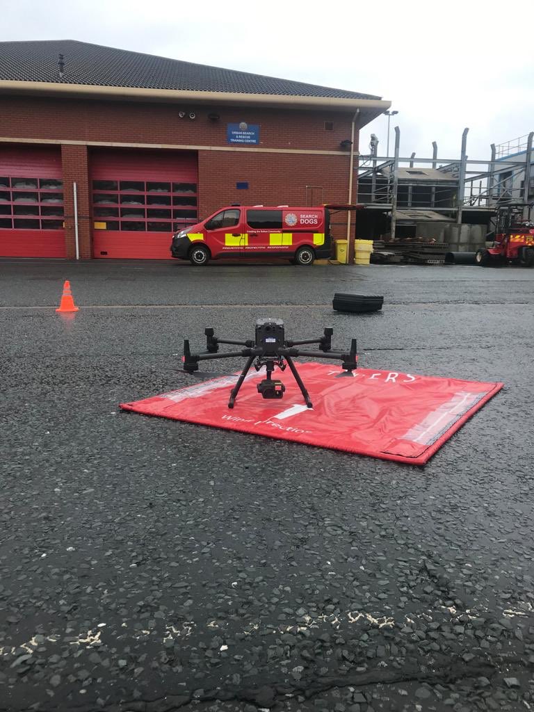 TWFRS_USAR_Dogs's tweet photo. Tyne and Wearโs drone pilots trialling the new DJI Matrice 300, awesome bit of kit #heliguy #searchandrescue #twfrs #savelife https://t.co/jpPUxPzrtb