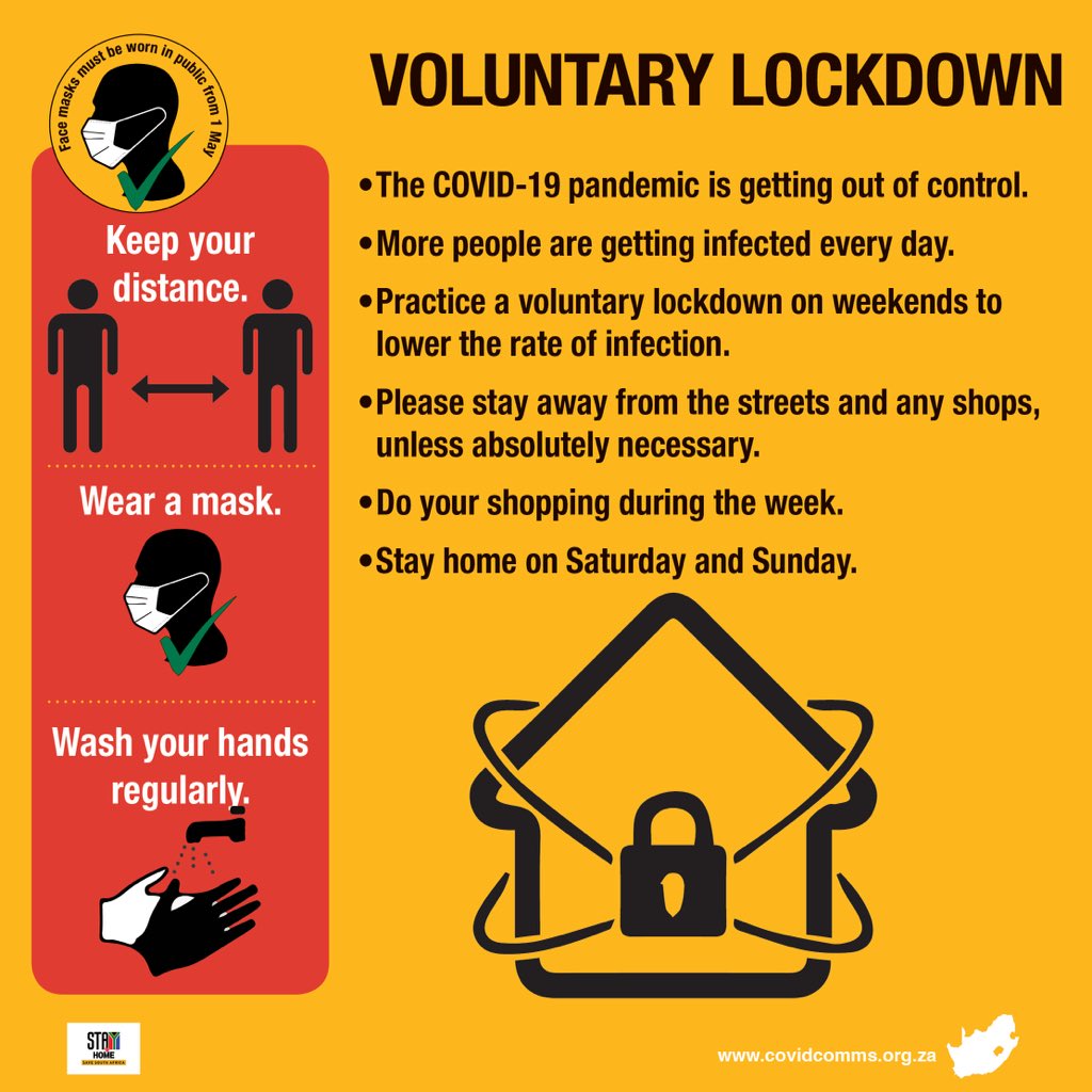 Even though lockdown restrictions have eased, the virus is still present and infecting more people.

If you can, stay home this weekend and avoid social gatherings. 

#washyourhands 🤲 #wearamask 😷 #stayhome 🏠