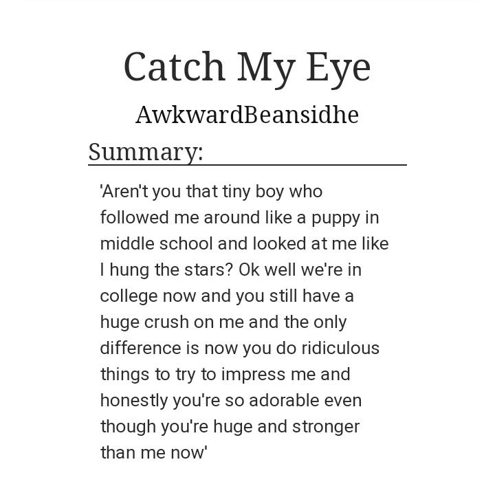 Catch My Eye | 28k https://archiveofourown.org/works/5886772/chapters/13567687