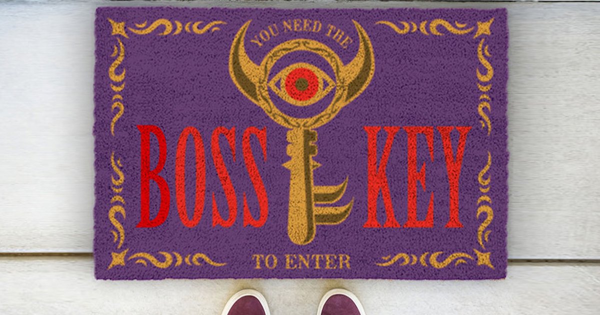 Ilionej's tweet image. So there is this #Zelda doormat. I wonder what #speedrunners think of it. 🤔