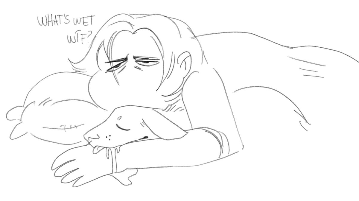 Here is a dramatic artistic render of what happened last night when i finally let Jojo sleep on the bed with me for the first time in momths