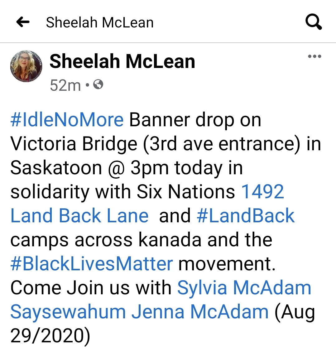 LawladyINM's tweet image. #bannerdrop #IdleNoMore #solidarity #BlackLivesMatter #LandBack