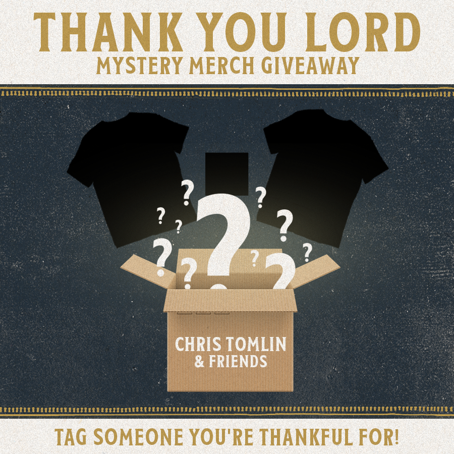 I wanted to surprise a few of you with this "Thank You Lord" Mystery Merch Package...tag someone you are thankful for and I might just send you + them a mystery merch package!
