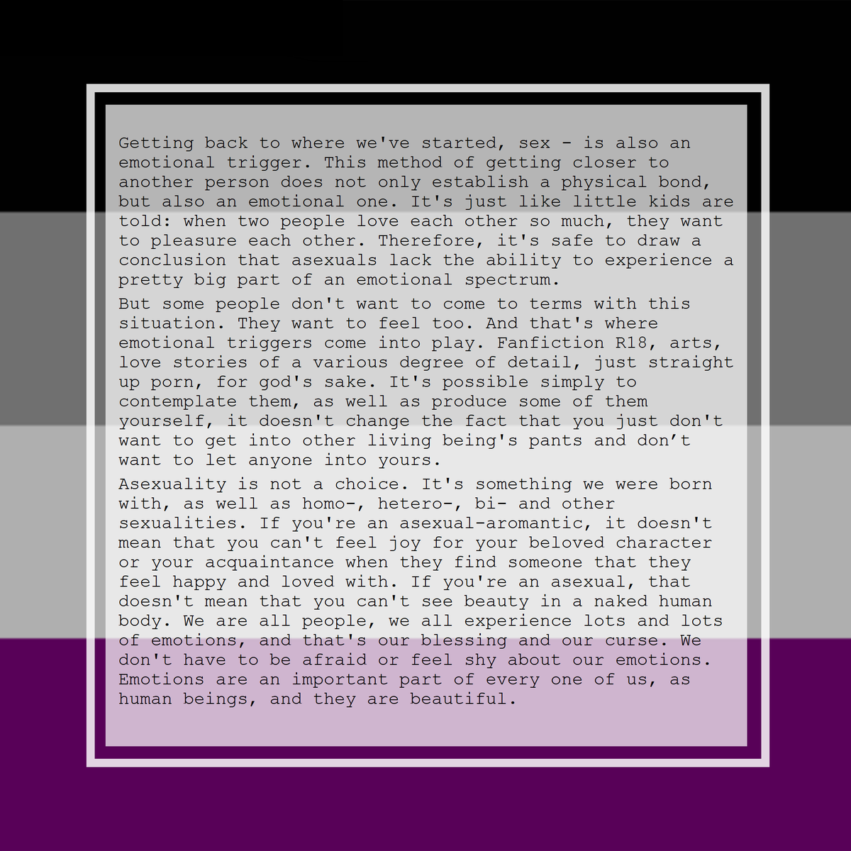 Asexual_Corner's tweet photo. #LGBTQ+ #Asexuality #Asexual #асексуальность #асексуальнісь #ace #asexualidad
#LGBTQIA #AlwaysProud 
How can you be an asexual, if you're reading R18! https://t.co/myyuOA7y29