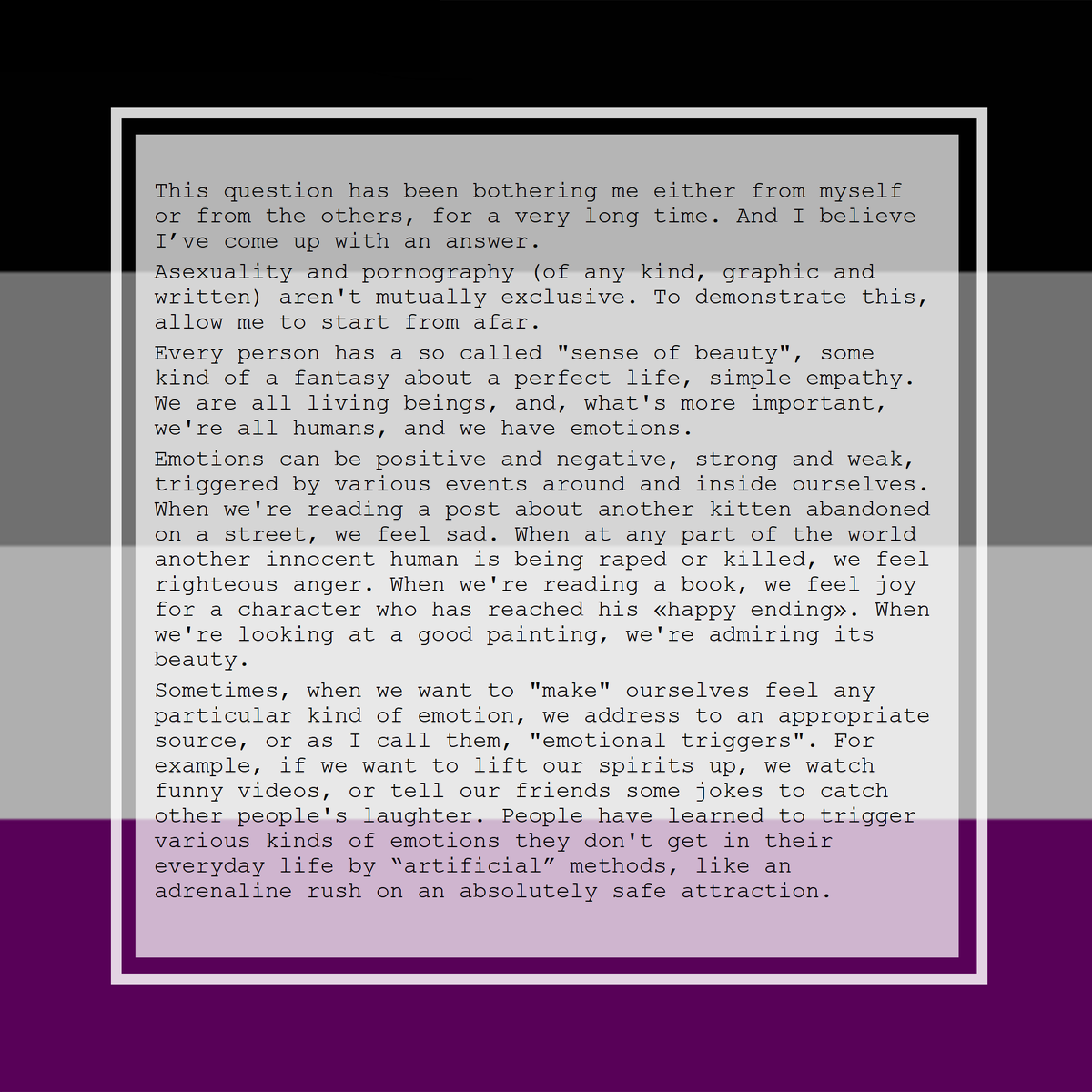 Asexual_Corner's tweet photo. #LGBTQ+ #Asexuality #Asexual #асексуальность #асексуальнісь #ace #asexualidad
#LGBTQIA #AlwaysProud 
How can you be an asexual, if you're reading R18! https://t.co/myyuOA7y29