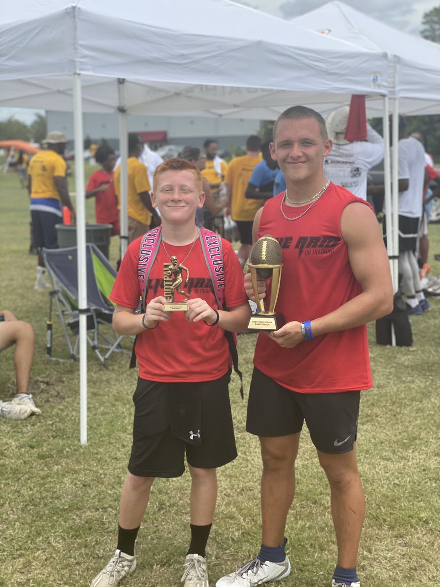 DP representing with both QB MVP’s at the <a href="/LiveArmQB/">Live Arm QB</a>. @PantherJax9 winning the Middle School division and <a href="/joejoepatti/">JoeJoe Patti</a> taking home that high school hardware!! <a href="/dphsfootball/">Dr. Phillips</a> <a href="/DREDGATOR/">Dred Gator</a> <a href="/baylintrujillo/">Baylin Trujillo</a> <a href="/Core_Speed/">Core Speed and Sports Performance</a>