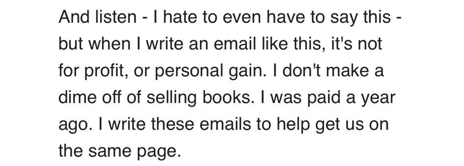 And if y’all believe Shaun was paid an advance with no negotiated back end, second run, second BOOK, etc, you’re a fool.