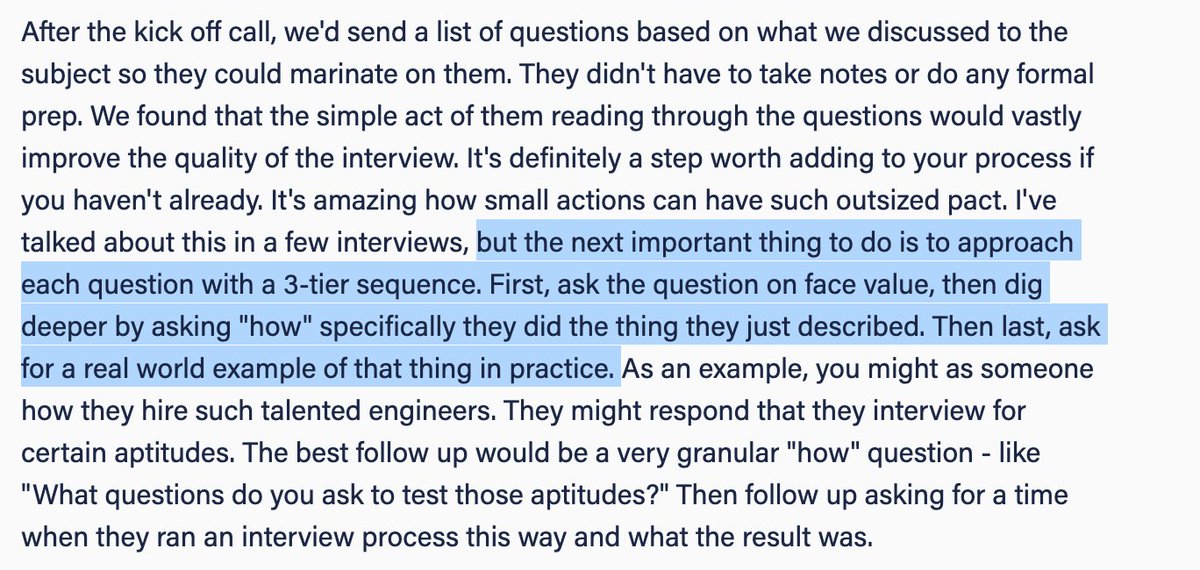 Prepping interviewees w/3-part sequence for  @firstround review pieces