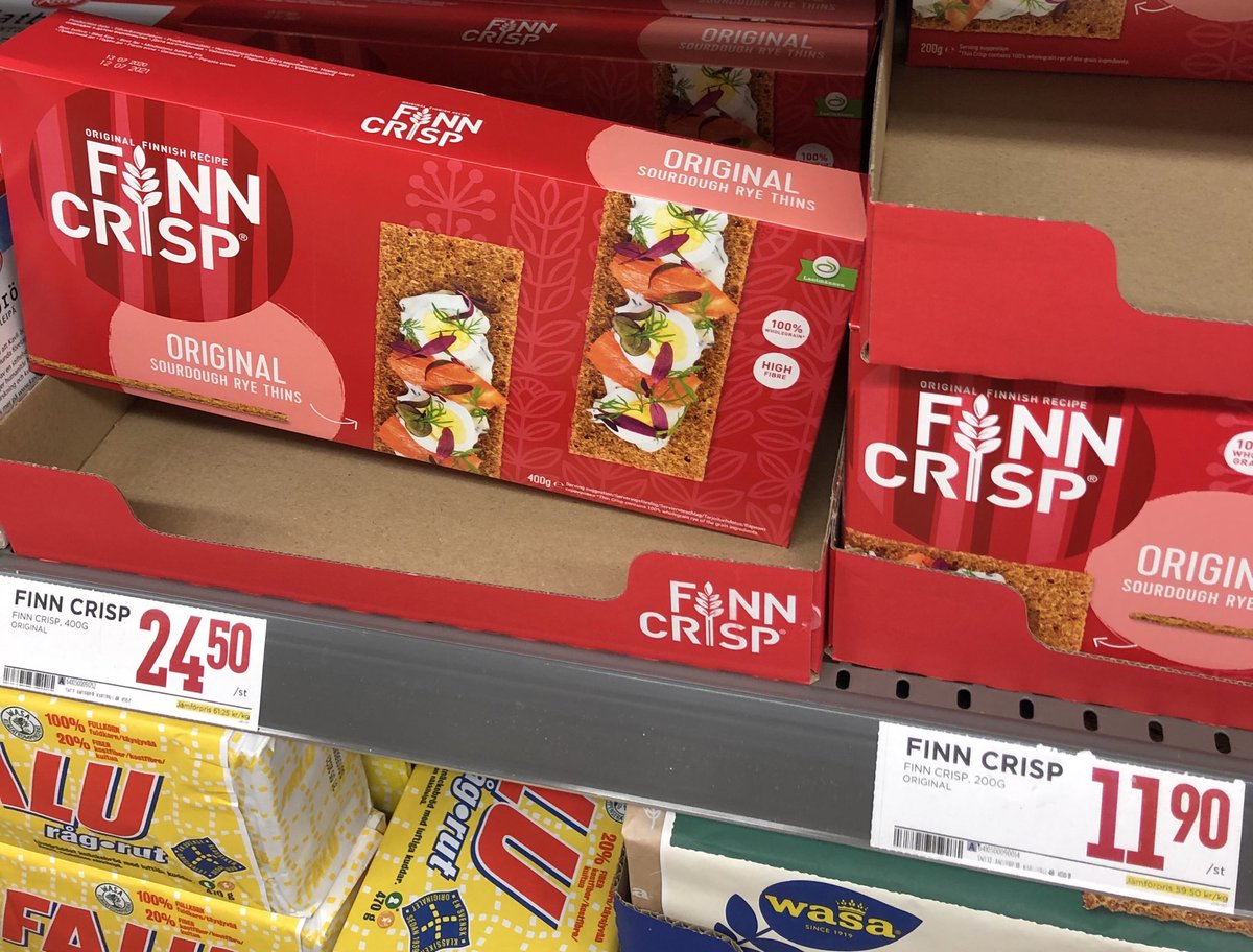 icucode's tweet image. Har aldrig förstått varför dubbelpack kostar mer än två enkla 🤷‍♂️#finncrisp #willys