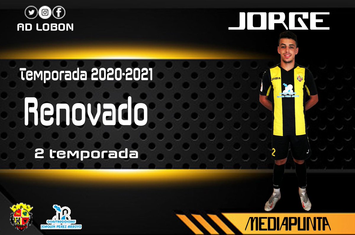 RENOVADO |

✅ Hoy le toca a otro lobonero  <a href="/Jorge55029123/">Jorge</a>, que seguirá dando todo por sus colores.

👉 Será su 2ª campaña aportando entrega,visión y un gran golpeo de balón.

✌️El pueblo de Lobón y tu equipo,se contentan de seguir contando con tu compromiso.

#JorgeRenovado
#ADL