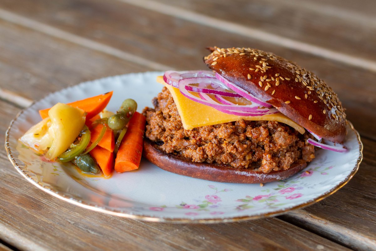 jesterkingbeer's tweet photo. New from Jester King Kitchen -- Sloppy Joe sandwich, 44 Farms beef, House-Made Sweet Bun, Onion, Cheddar
Our new picnic & park grounds are open Wed-Sun every week. Please make a reservation to come see us! https://t.co/uyWJm6ig0l
#jesterking #jesterkingkitchen #timeplacepeople https://t.co/NGkm1KB3yM