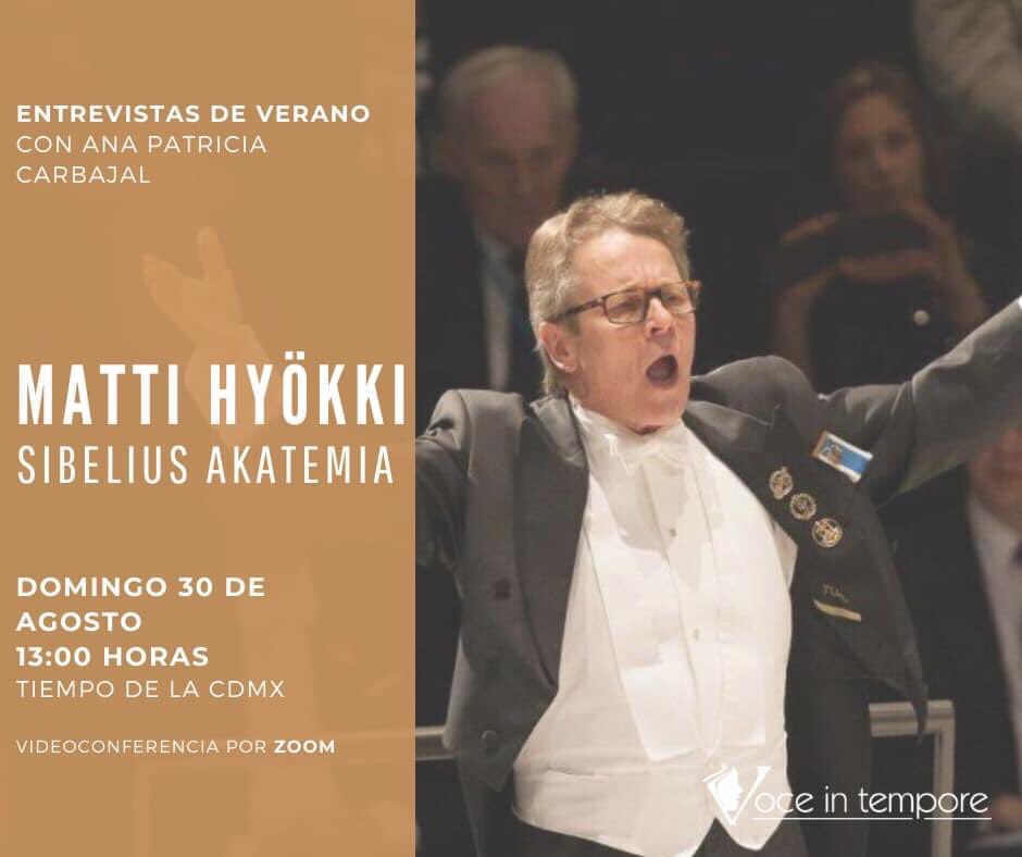 No te pierdas este domingo a las 13:00 hrs. la entrevista con Matti Hyökki, director de coro finlandés y profesor emérito de dirección coral.

Inscríbete en la siguiente liga para obtener el código de acceso a la entrevista por Zoom: cutt.ly/vffVsf0

#VoceInTemporeMX