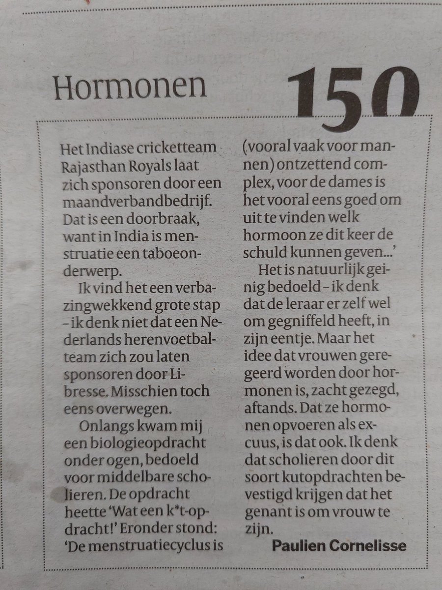 Dashtropie's tweet photo. Hear, hear! #hormonen #kutopdracht #pauliencornelissen @volkskrant https://t.co/UOsM5vjWal