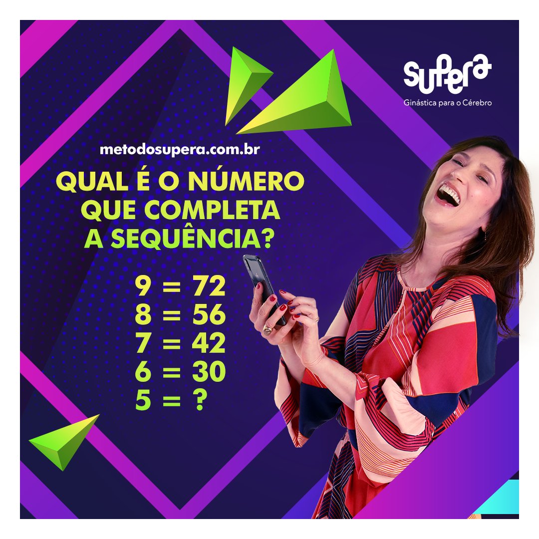 MetodoSupera's tweet image. Desafio: Qual é o número que completa a sequência? 🤔⁣

Para conferir a resposta e ver outros desafios SUPERA, acesse o link: metodosupera.com.br/desafio-numero… 🧠⁣

#MétodoSUPERA #DesafiomSUPERA #DesperteSeuCérebro #Desafio