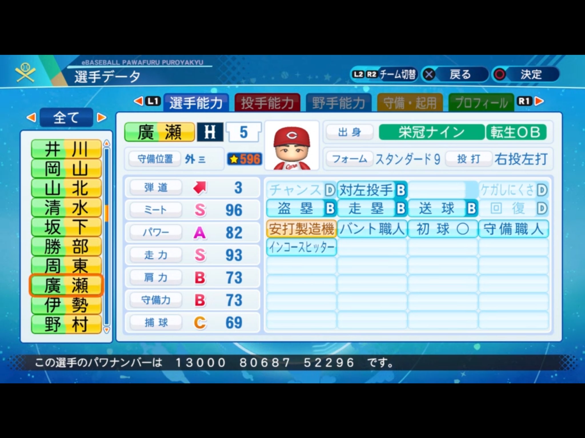 パワプロ パワプロ2010 選手データ倉庫 ～2010年 ホークス／救援投手