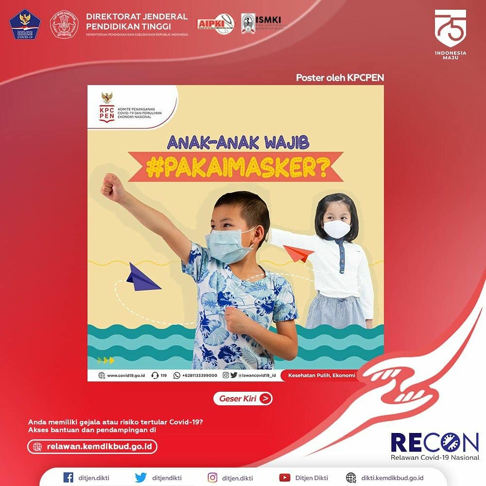 sucitafi3's tweet photo. 31 Hari Tantangan #SiapAdaptasi hari ke-29

Anak-anak wajib pakai masker.

#ReconSigap 
#RelawanKemdikbud 
#SiapAdaptasi https://t.co/jSGnJ2wQsw