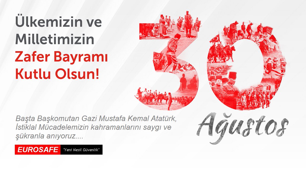 30 Ağustos Zafer Bayramımız Kutlu olsun. Başta önderimiz Mustafa Kemal Atatürk, bağımsızlık mücadelemize katkı veren tüm kahramanlarımıza saygılarımızı, şükranlarımızı sunuyoruz.