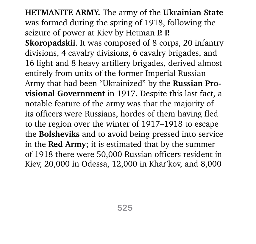 The very Russian army of the Ukrainian Hetmanate briefly included Peter Wrangel, who swiftly became disillusioned with Skoropadsky, but many officers stayed.Yuri Hlushko, would be Green Ukrainian leader would be thwarted and would later travel the world to collaborate w/Germans