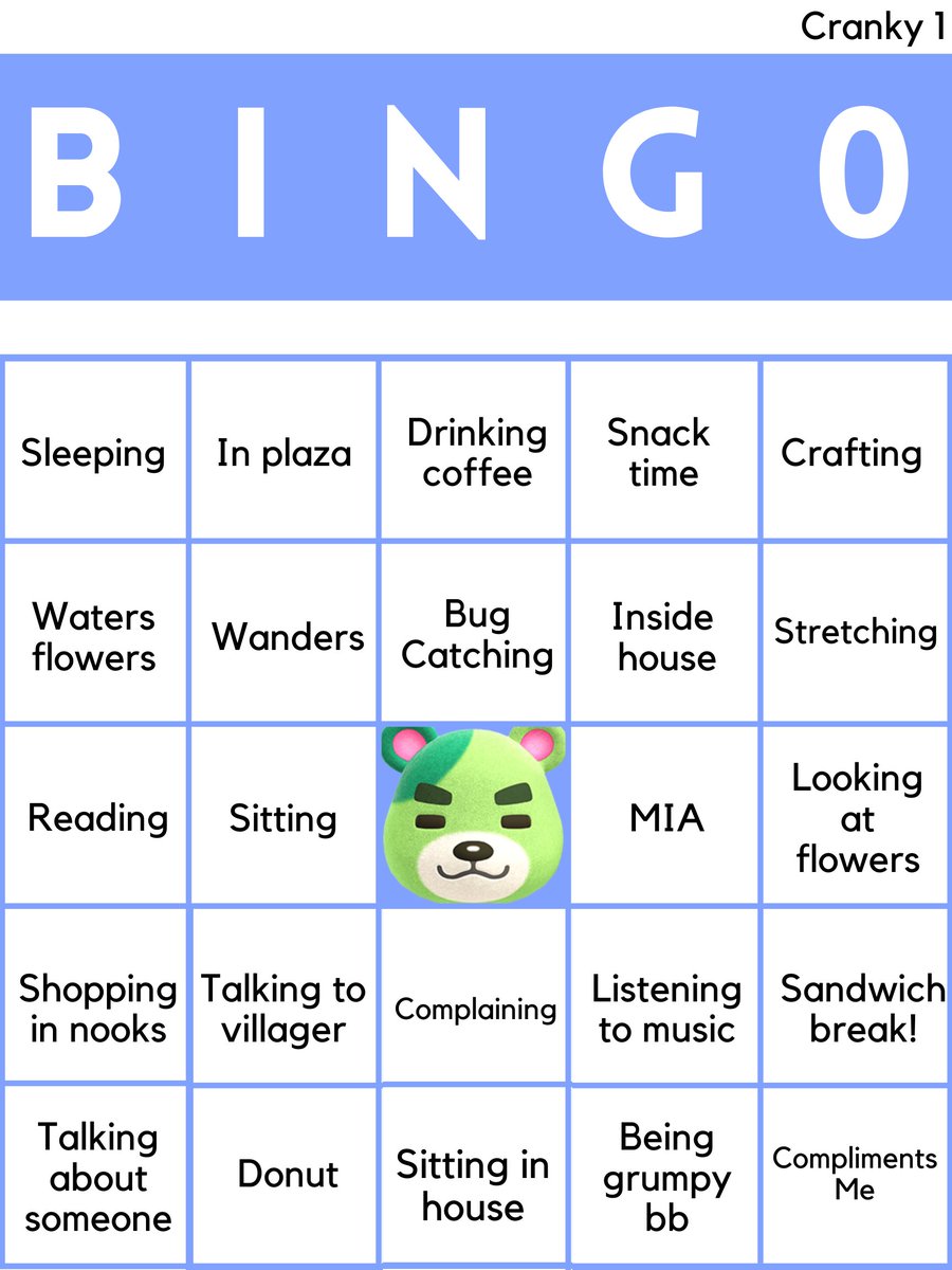 I've made 2 variations of bingo cards for each personality type we may be following around today and I will be adding them to this thread as well as putting them in the discord!