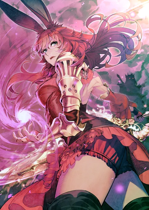 リク頂いた暗黒兎 #ff14 #ヴィエラ 