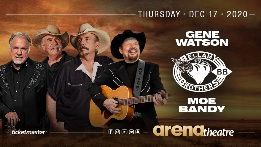 Arena Theatre (@arenatheatre) on Twitter photo Thursday, December 21, 2020, <a href="/GeneWatsonMusic/">Gene Watson</a> , <a href="/BellamyBrothers/">Bellamy Brothers</a> & <a href="/MoeBandyMusic/">Moe Bandy</a> in an intimate concert at the #ArenaTheatre.
🎟 Get your Tickets here: bit.ly/CountryLegends_ Thursday, December 21, 2020, <a href="/GeneWatsonMusic/">Gene Watson</a> , <a href="/BellamyBrothers/">Bellamy Brothers</a> & <a href="/MoeBandyMusic/">Moe Bandy</a> in an intimate concert at the #ArenaTheatre.
🎟 Get your Tickets here: bit.ly/CountryLegends_