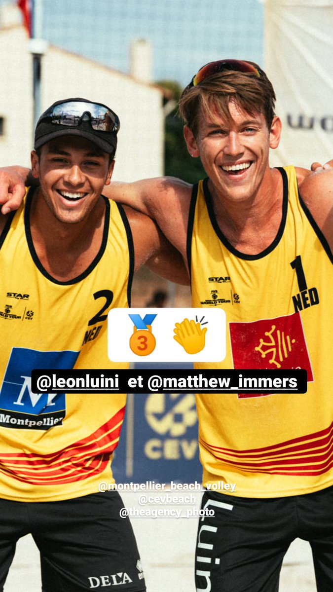 BeachMasterTwit's tweet photo. On connait les médaillés de bronze : Luini / Immers (NED) sont venus à bout de nos français Platre / Loiseau 2 sets à 0 #CEVBeach #BeachVolleyball https://t.co/TzfhLk2J88