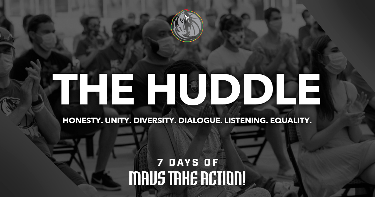 dallasmavs's tweet photo. Day 2 of #7DaysofACTION, we present The Huddle series! A monthly conversation striving to eliminate racial divides, uplift communities and empower generations. #TheHuddle #MavsTakeACTION
Learn more: https://t.co/Raz3dNUCd8 https://t.co/Rl2SL1GSKG