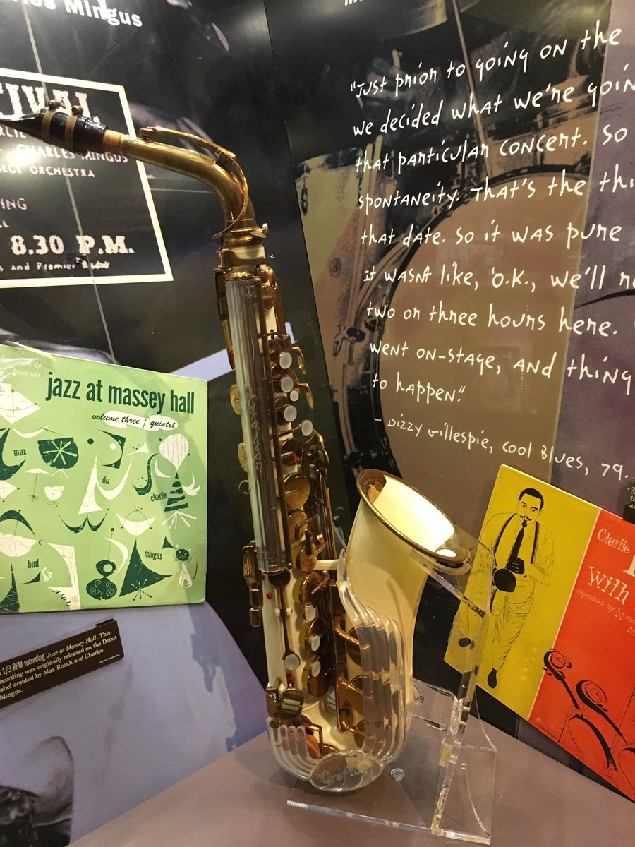 Charlie Parker was born 100 years ago today. Here’s my photo of the plastic alto sax he played at the famous Massey Hall concert—now in the American Jazz Museum in Kansas City.  #Bird100  #BirdLives The city’s purchase of this horn was widely criticized as “government waste.”