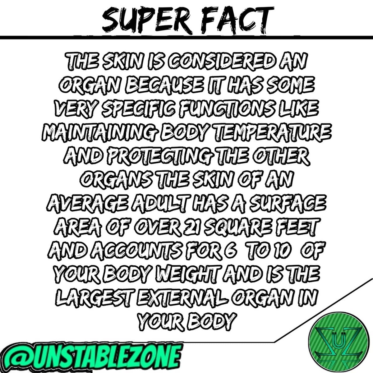 unstablezone's tweet photo. Lagest organ is actually your skin ...
.
.
.
.
.
#skin #organ #largestorgan #human #humanbody #humanskin #phisics #chemistry #biology #sciencebehind #sciencefiction #memes #facts #ytchannel #science #sciencefacts #sciencememes #scifi #ScienceNeverEnds #UnstableZone #Thanks ... https://t.co/cgYJV916An