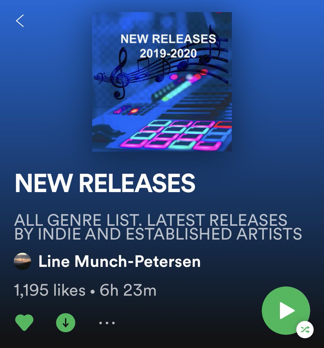 Huge thanks to @MunchLine for adding my new release to this awesome list! #spotifyartists #newreleases #NewMusicAlert