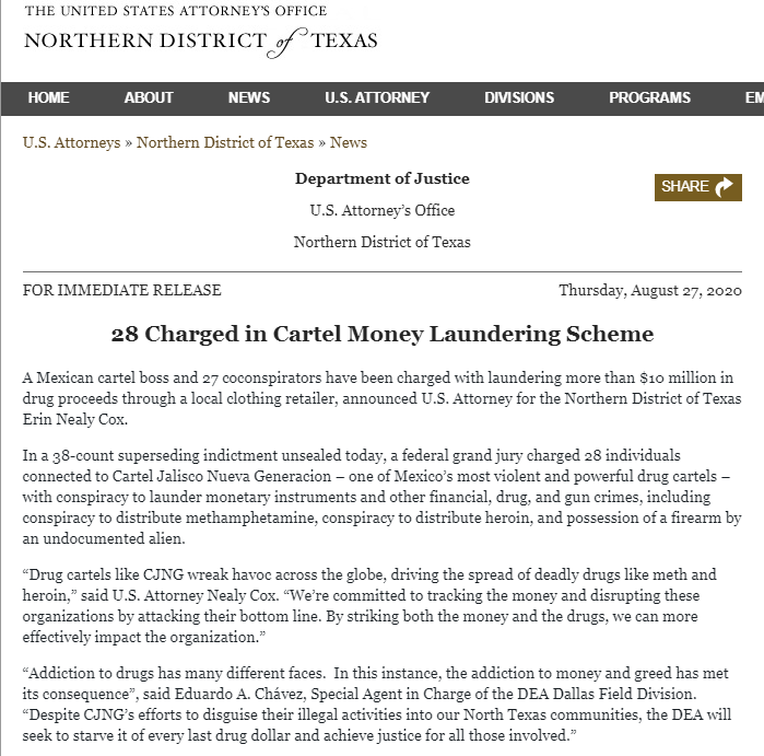 Borderland_Beat's tweet photo. Feds Say CJNG Plaza Boss ‘La Roca’ Used Dallas Western Wear Store To Launder $10 Million. #CJNG #LaRoca #Dallas #Yolis
https://t.co/MDTXHGTmzy https://t.co/apaOekBKtK