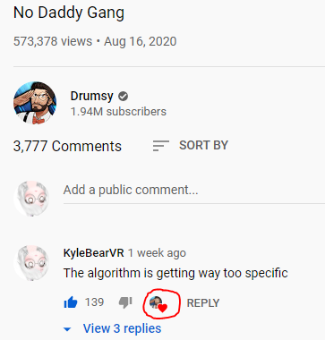 TheRealKyleBear's tweet photo. Ngl, @DrumsyOfficial hearting my comment on last week's video made me feel really special 🥰 https://t.co/qvWYGrVTmF