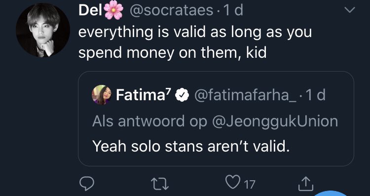 This is what solo stans do:Think they have the right to decide as long as they buy.