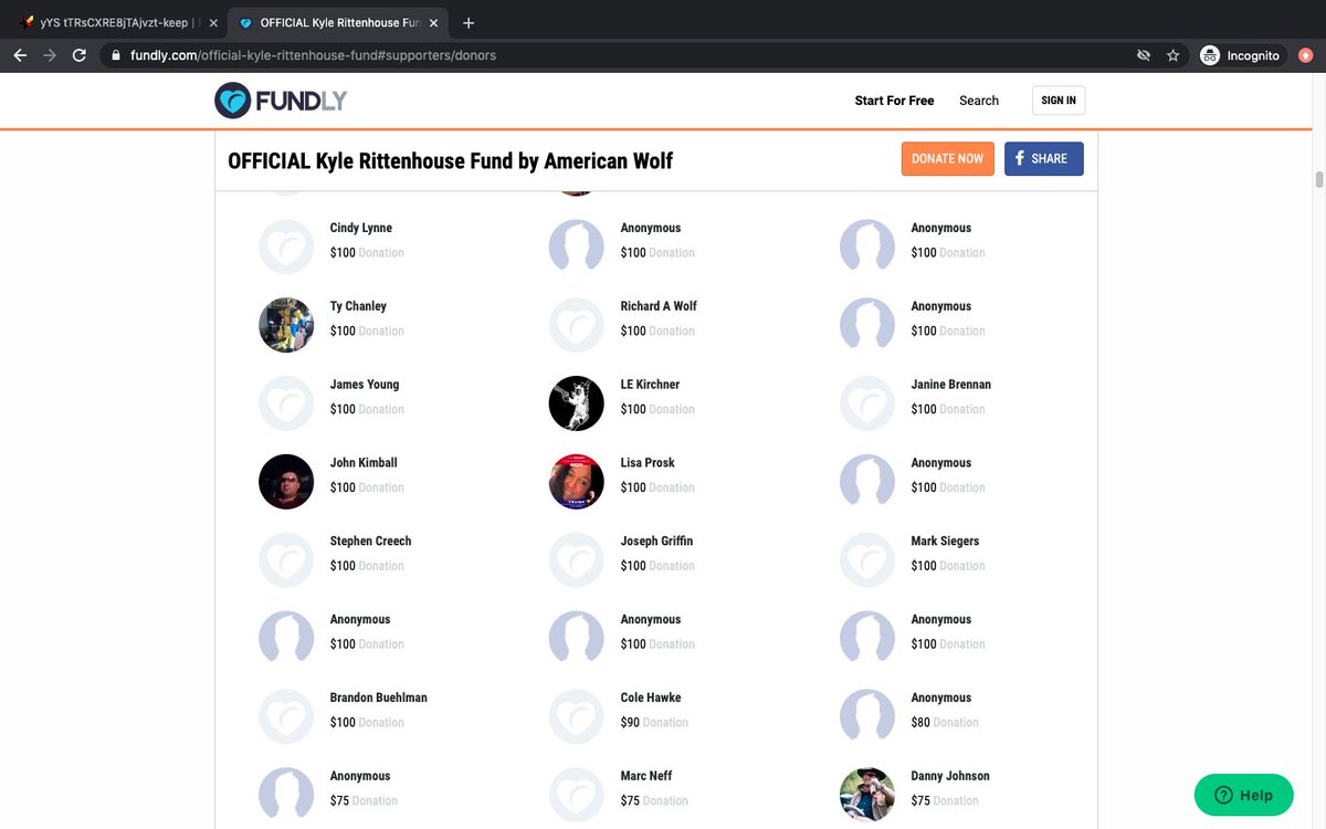 Danny Johnson of Houston gave $75 https://www.facebook.com/danny.johnson.75098364Lisa Prosk, of suburban  #chicago, switched fb background to Kyle holding his gun. She gave $100:  https://www.facebook.com/lisa.prosk  then this gem where she claims the only thing between trump supporters &  #BLM/ #ANTIFA are cops 