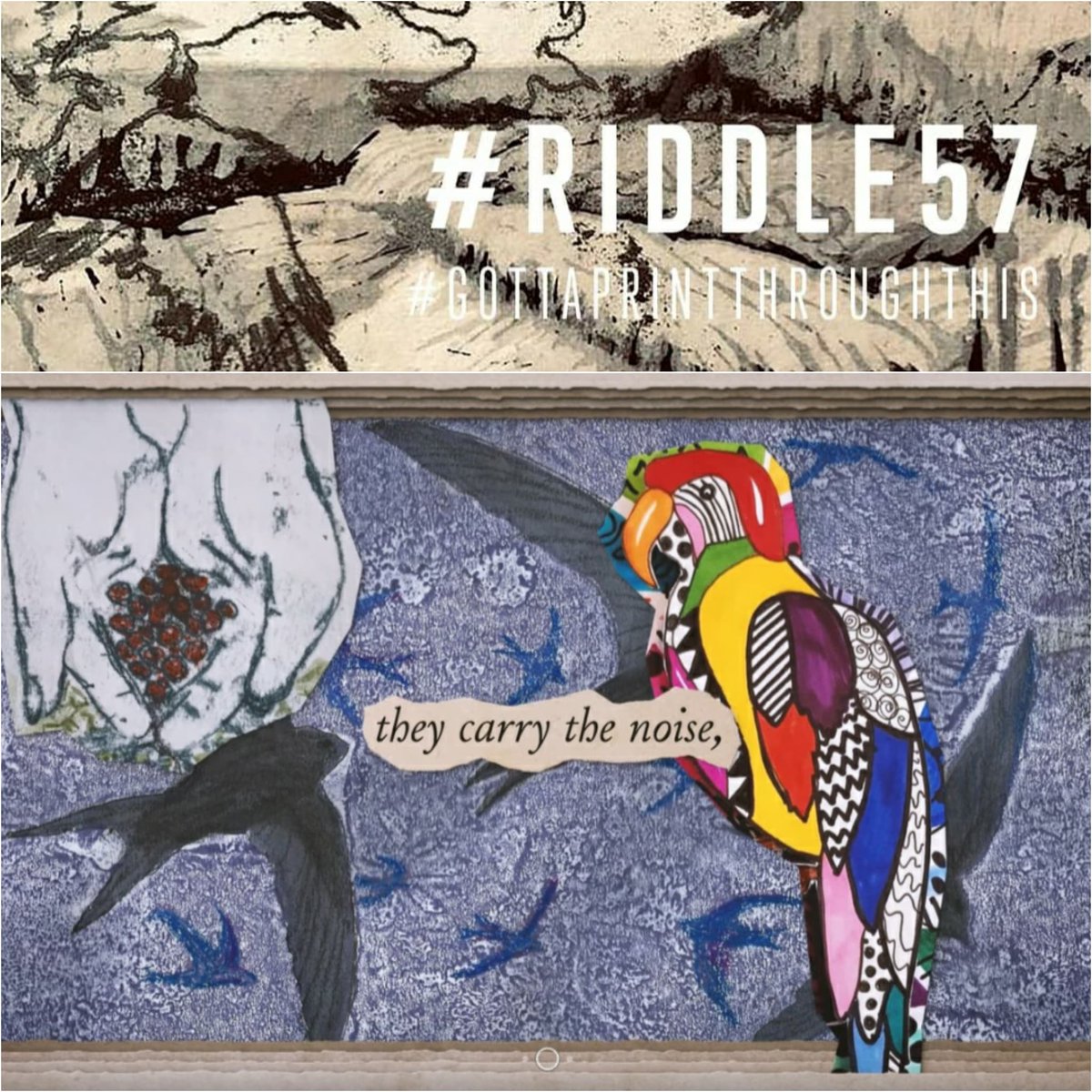 Thanks to <a href="/doubleelephant/">D E Print Workshop</a> <a href="/exetercathedral/">ExeterCathedral</a> <a href="/exetercouncil/">Exeter City Council</a> <a href="/exetercityoflit/">Exeter City of Literature</a> for featuring my artwork in their animated #riddle57 project which celebrates the 1000 yr old Unesco recognised #exeterbook a 10th century poetry anthology in #exetercathedral 

doubleelephant.org.uk/riddle-57