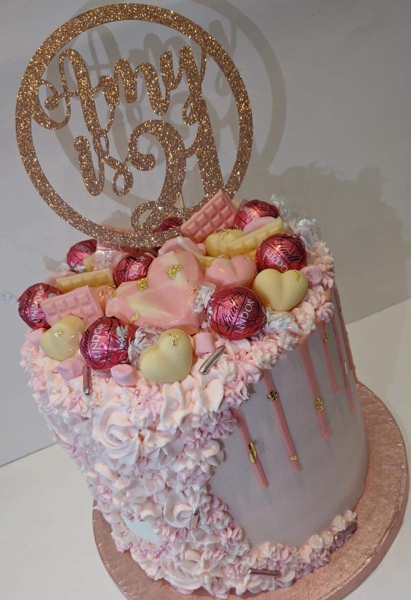 Gorgeous pink themed cake from today! #SBS #Queenof #baking