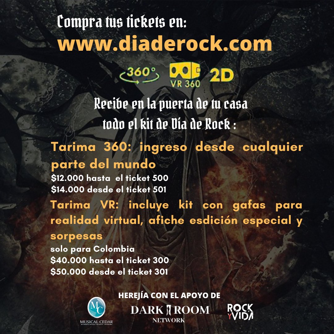 Festival <a href="/diaderockcol/">Festival Día de Rock</a> 3.0 primer festival de realidad virtual en Latinoamérica en el que Herejía tendrá un impresionante show sinfónico y extremo acompañados de la Fundación Orquesta de Cuerdas de Bogotá. Compra tus tickets en diarock.com