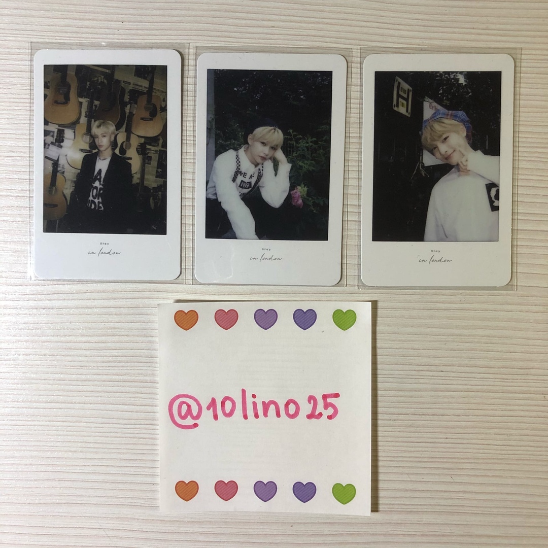 💌 stray kids wtt / want to trade

stay in london polaroids
- bang chan > hyunjin
- felix &amp; i.n > hyunjin or jisung

please dm