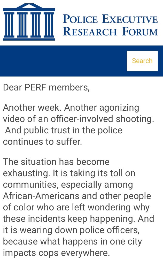 CWexlerPERF's tweet photo. To prevent officer-involved shootings &amp; rebuild community trust, the policing profession needs to face the brutal facts and change the culture that avoids Monday-morning quarterbacking. https://t.co/6Hh1JXk15B https://t.co/f9jKbv90Dd