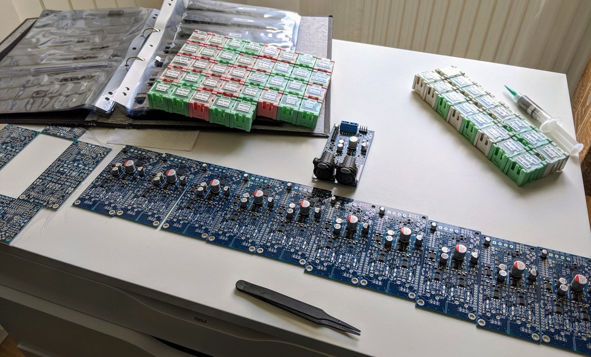 Doing this while listening to <a href="/ContextualElec/">Contextual Electr.</a> podcast about DIY pick and place machine. Ooh, one day, hopefully. Would suit well my small batches of pricey audio boards. And this is NOT how I want to spend my electronics time. Considering next batch of these done in China though.