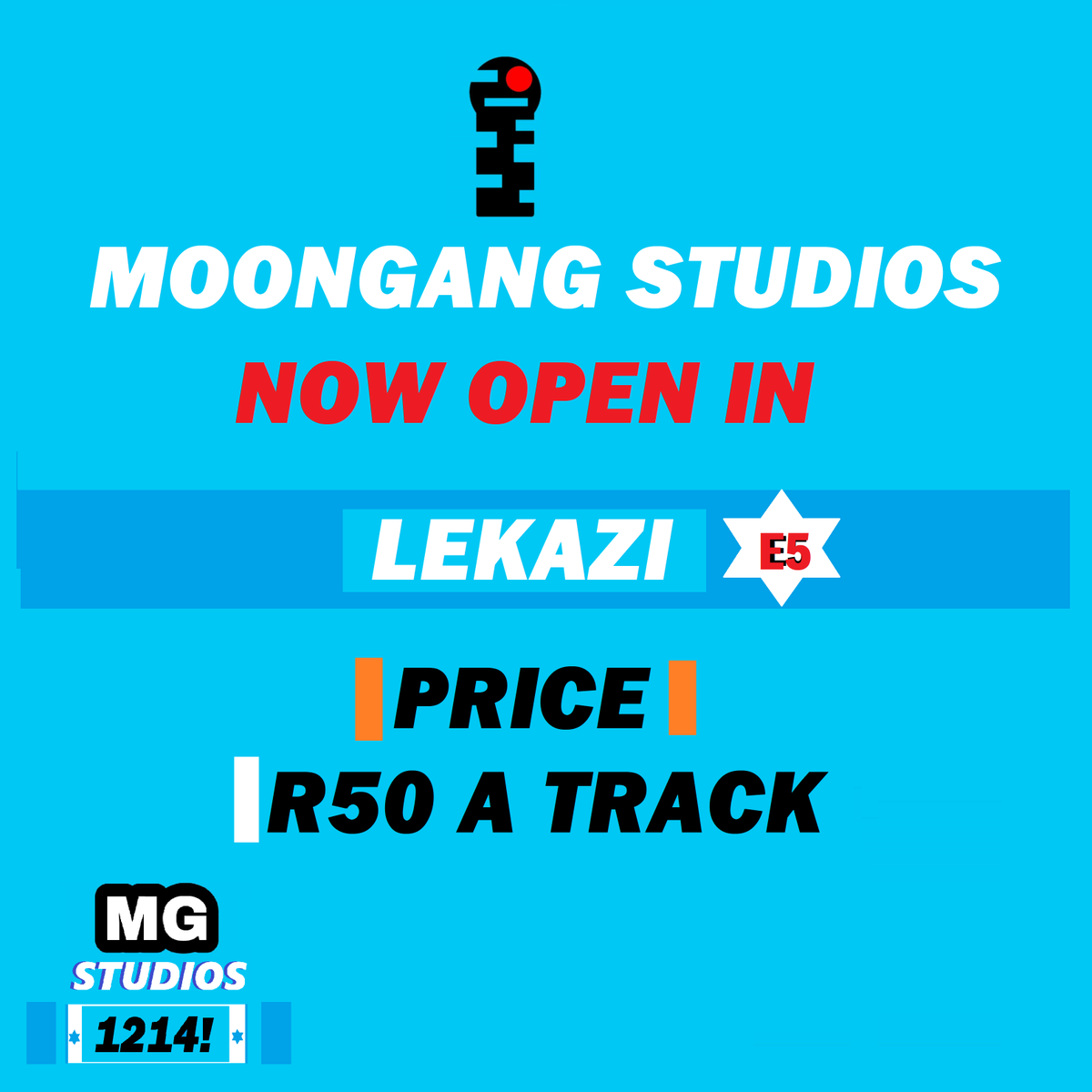 Moongangstudios's tweet photo. We got a new studio opened in #Lekazi #E5. Record your tracks today, Call or text +27 67 699 0764 https://t.co/WaV7Kg3AK1