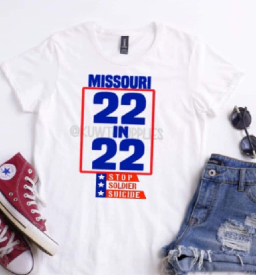 DustinRecord's tweet photo. Hey guys!!!! Here is a fundraising shirt for our Team Missouri 22in22! 
Youth $18.00 each
Adult S.M.L.XL $20.00 each
Adult  2X and 3XL $22.00 each
Fromtheashes02tina@gmail.com

 funds go to our Missouri 22in22 Team that is raising money for the organization Stop Solider Suicide!! https://t.co/0wkHaAZrDy